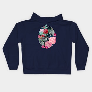 Floral on Dark Background Kids Hoodie